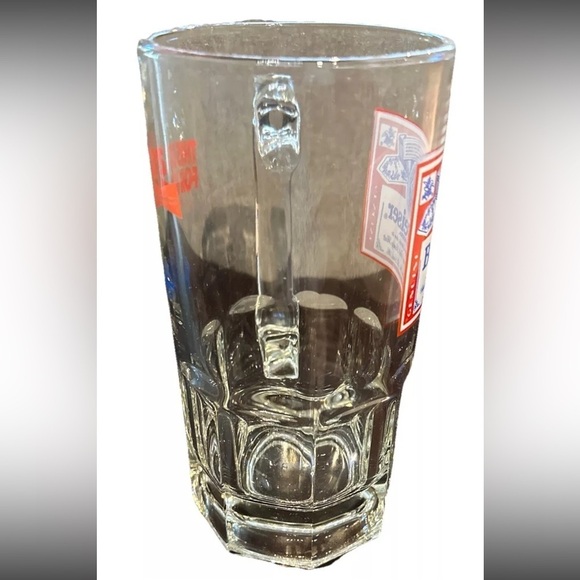 Huge VTG BUDWEISER Bud Beer GLASS "This Bud's For You" 32oz 8” Tall HANDLED MUG - Picture 5 of 5